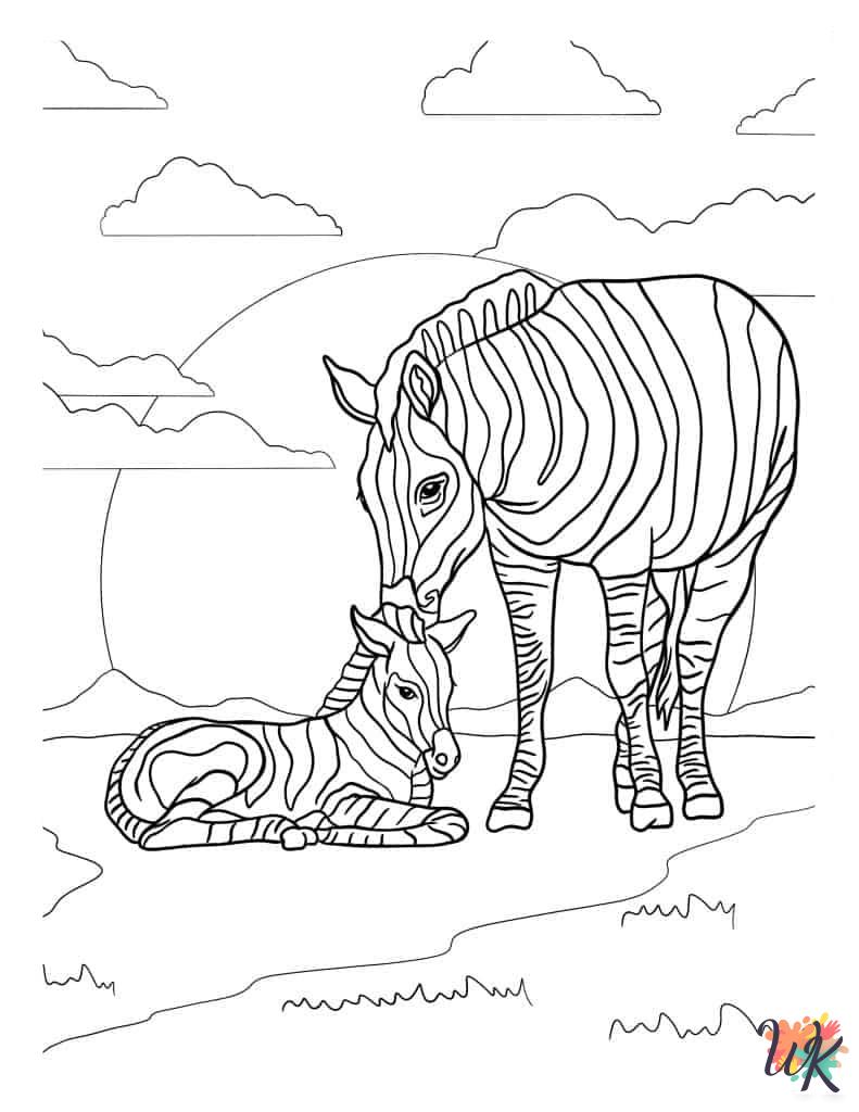 easy cute Zebra coloring pages