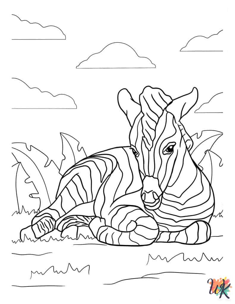 free Zebra printable coloring pages 1