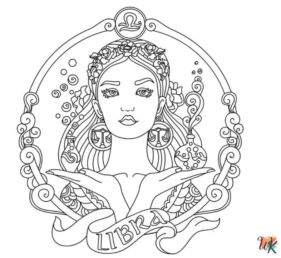 free Zodiac Signs coloring pages printable