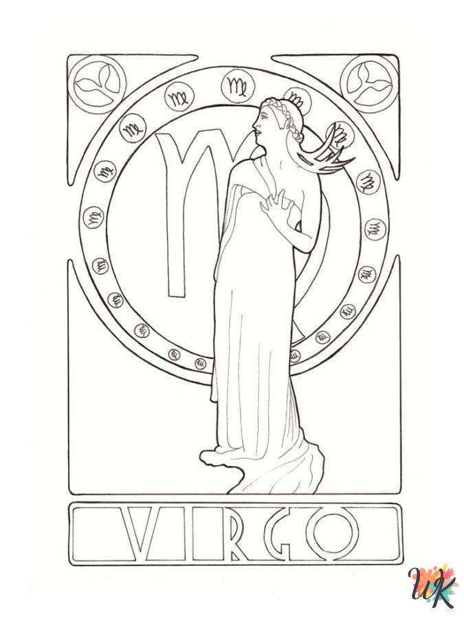 Zodiac Signs decorations coloring pages