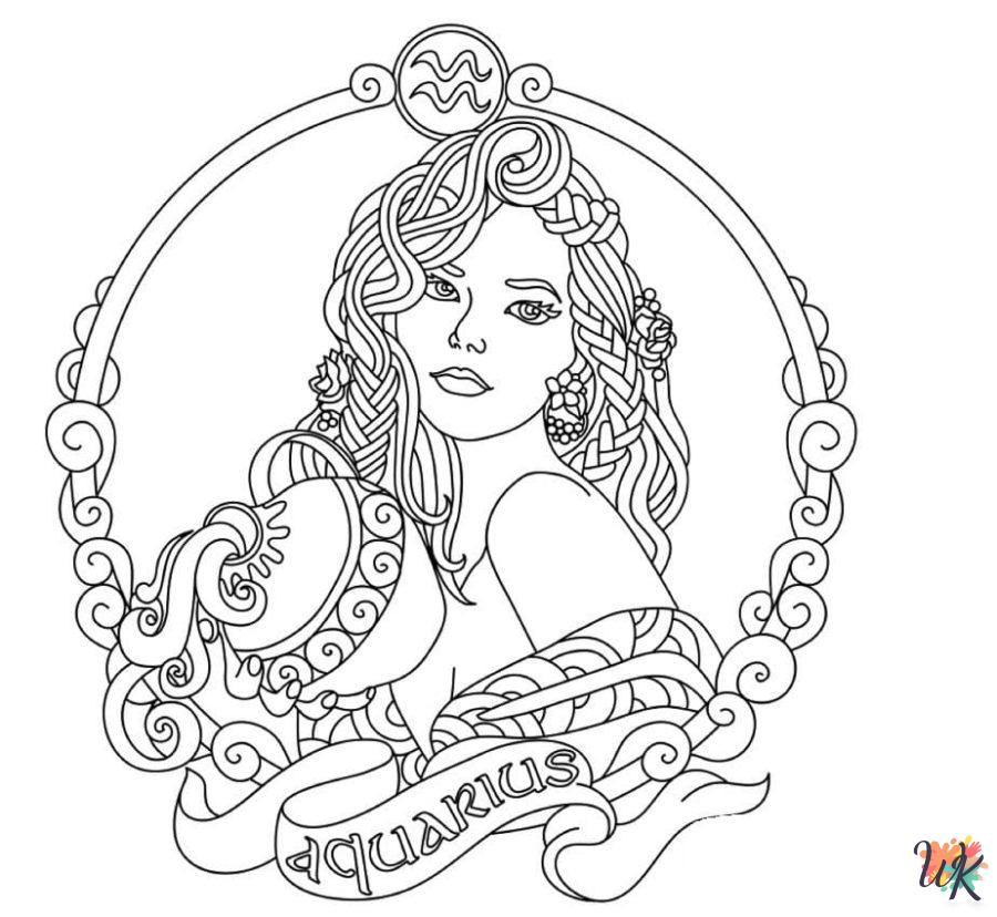 free Zodiac Signs coloring pages for adults