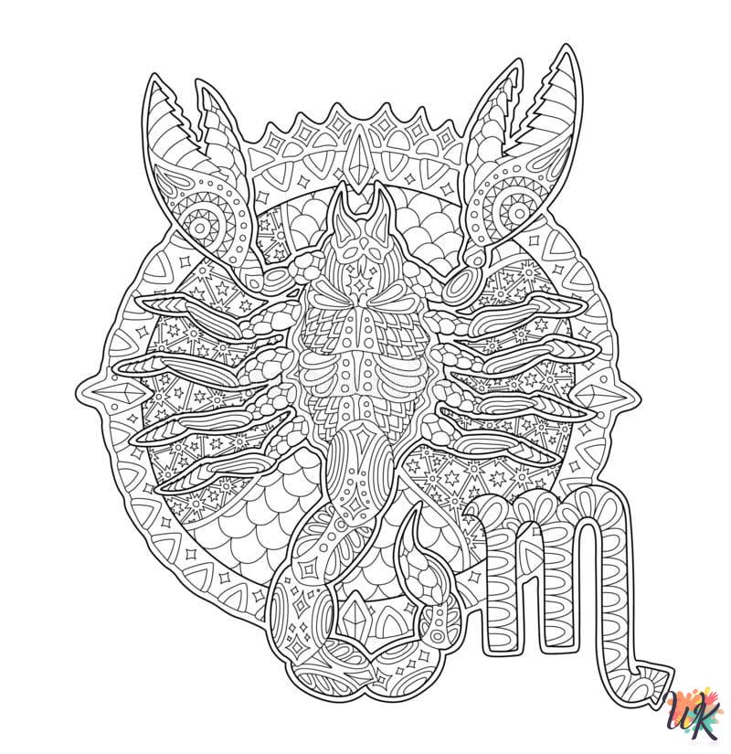 merry Zodiac Signs coloring pages