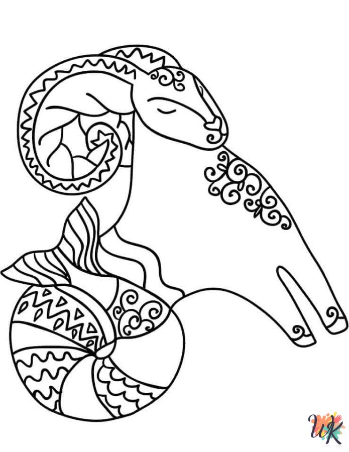 Zodiac Signs themed coloring pages 2