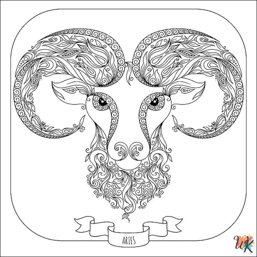 free Zodiac Signs coloring pages for adults