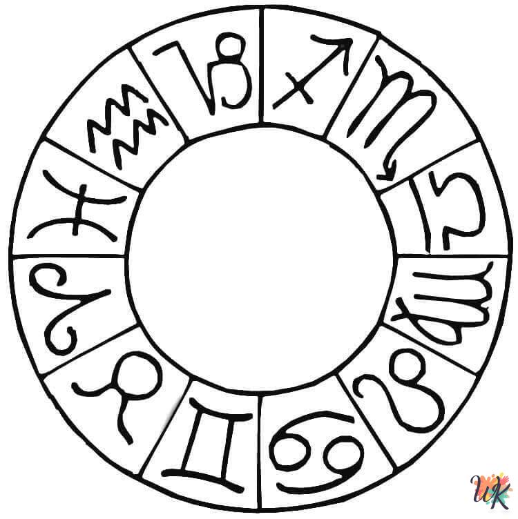 Zodiac Signs coloring pages easy