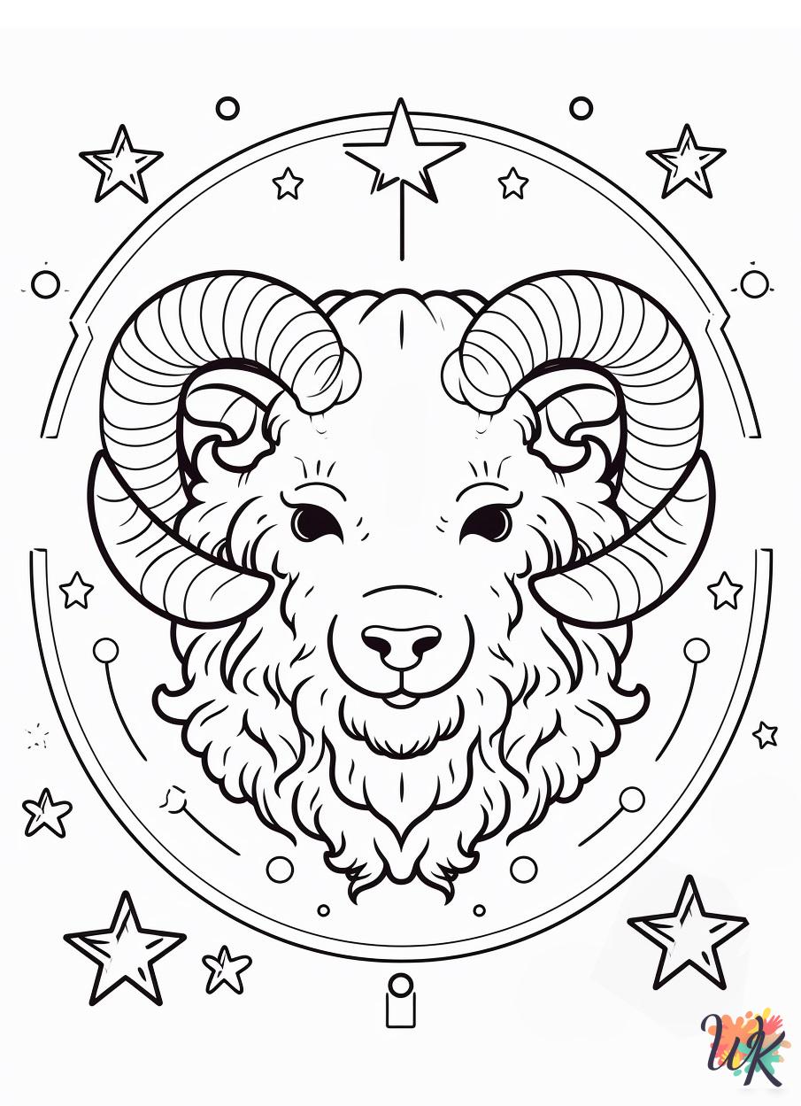 Zodiac Signs coloring book pages