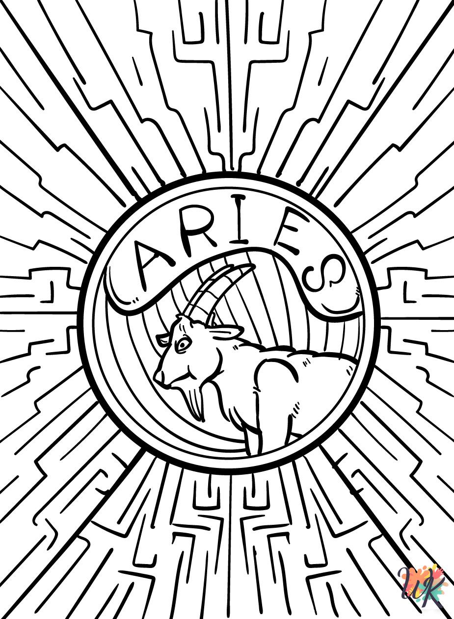 Zodiac Signs coloring pages for kids
