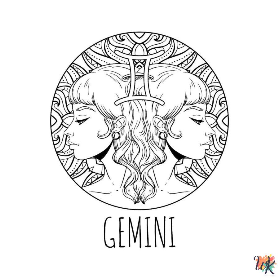 free printable Zodiac Signs coloring pages
