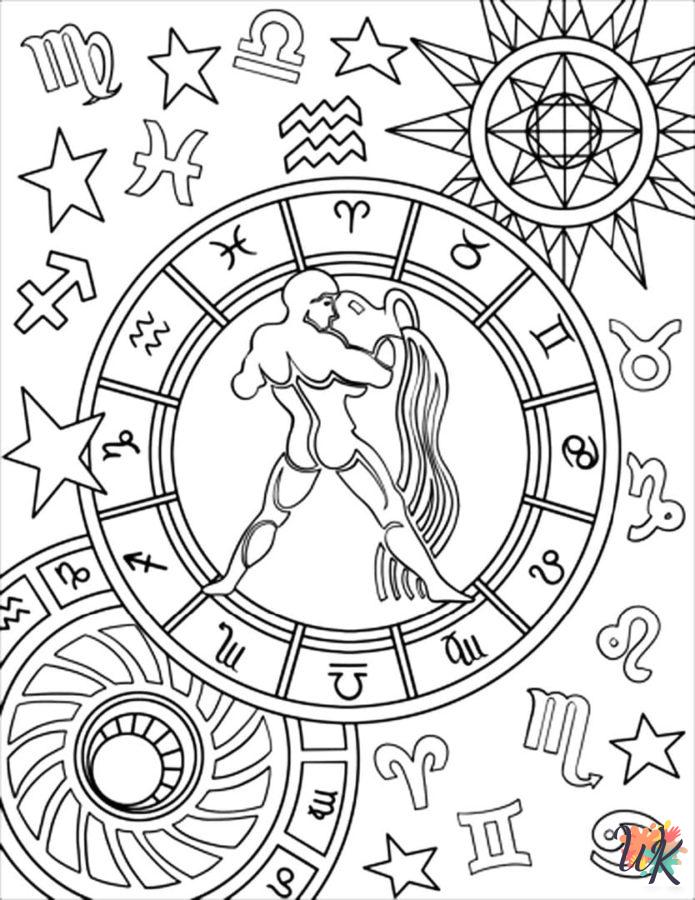 printable Zodiac Signs coloring pages for adults