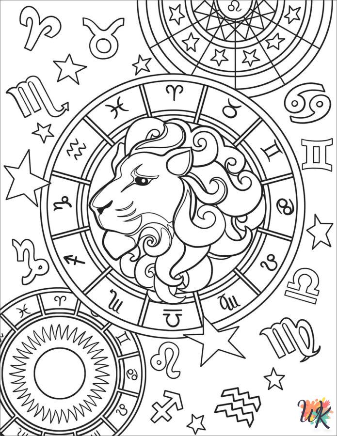 free printable Zodiac Signs coloring pages