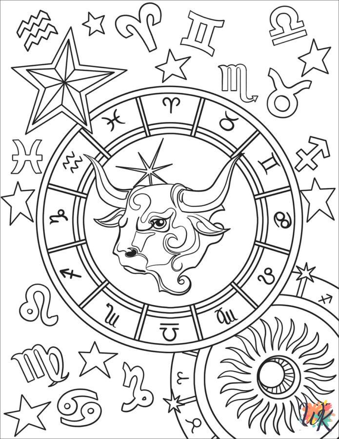 easy Zodiac Signs coloring pages 2