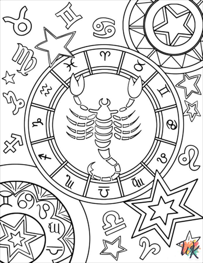 free Zodiac Signs coloring pages pdf 2