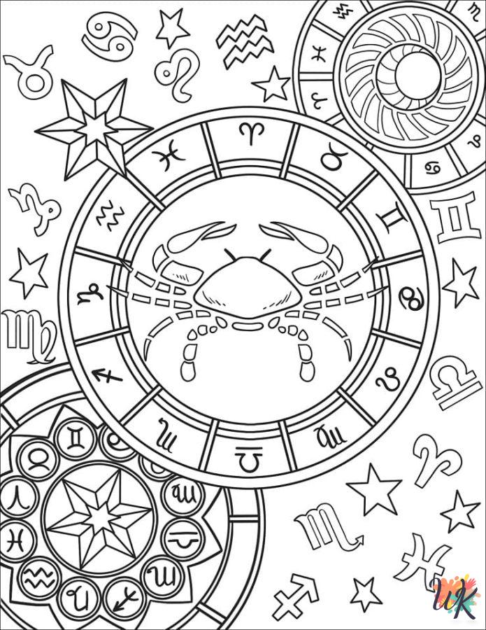 Zodiac Signs ornament coloring pages