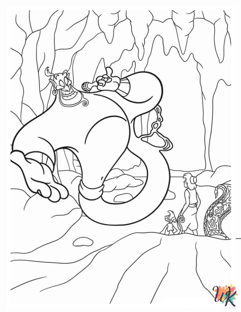 free Aladdin & Jasmine tree coloring pages