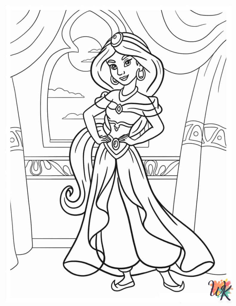 Aladdin & Jasmine coloring pages printable free
