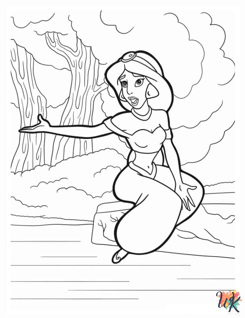 coloring pages for Aladdin & Jasmine 1