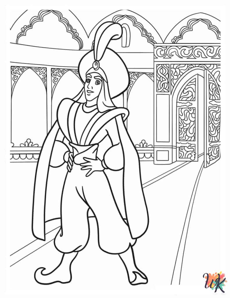 Aladdin & Jasmine free coloring pages