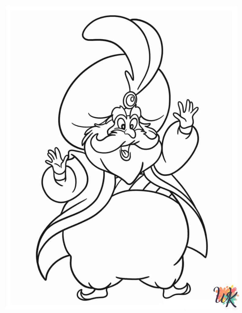 adult coloring pages Aladdin & Jasmine