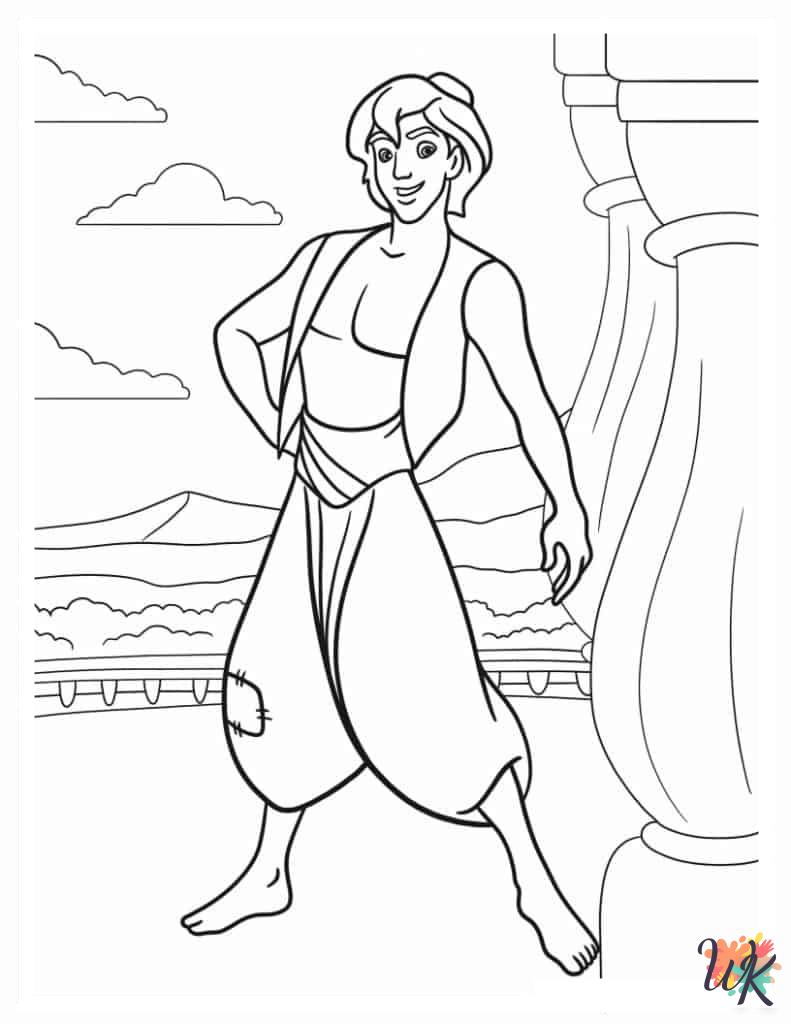 Aladdin & Jasmine Coloring Pages 4