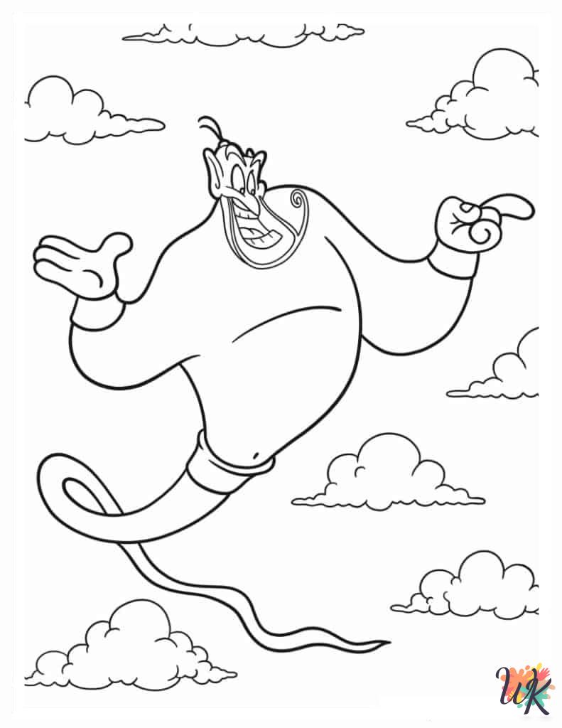 Aladdin & Jasmine coloring pages for kids