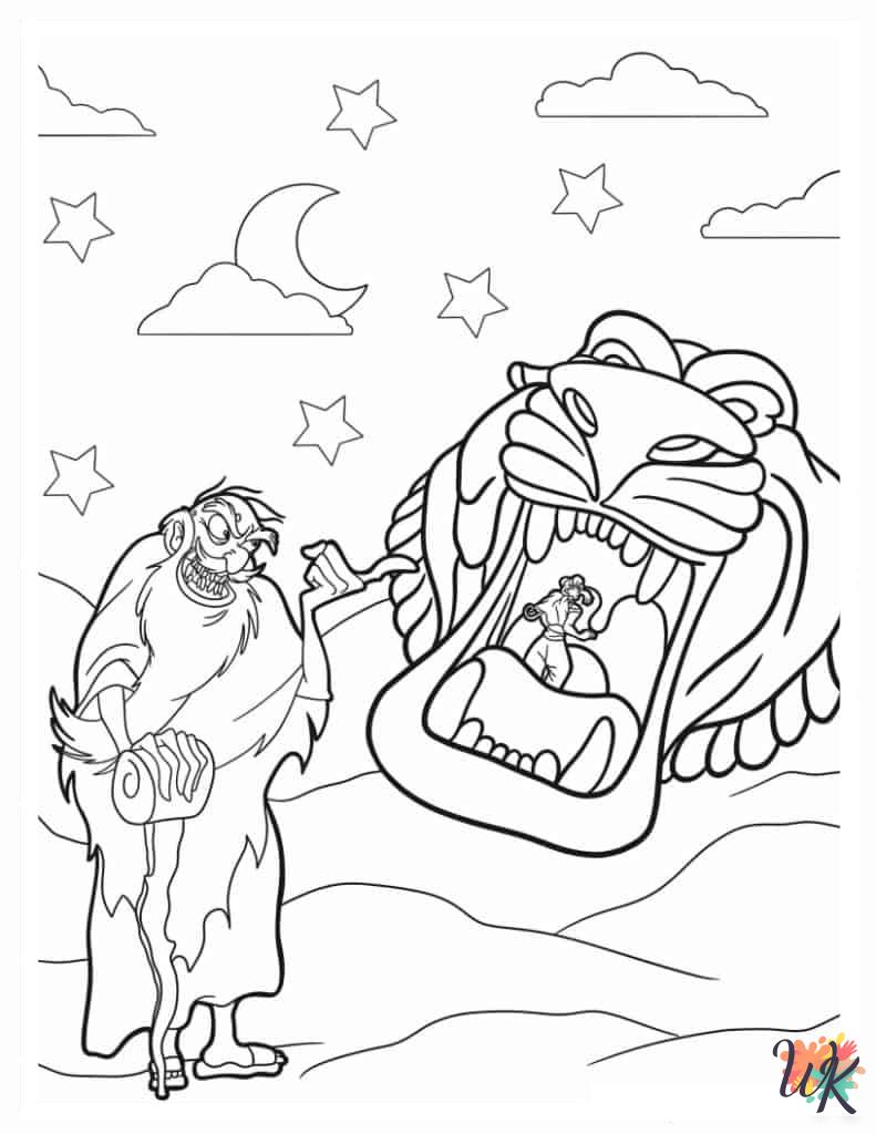 adult Aladdin & Jasmine coloring pages