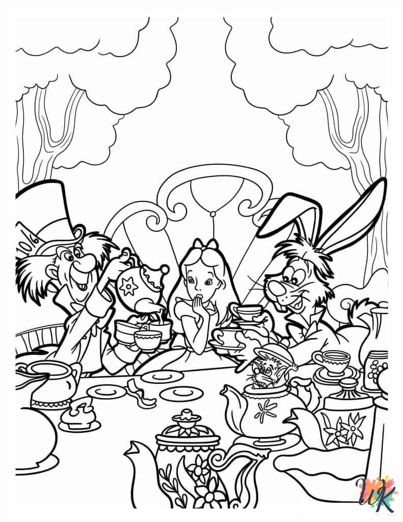 free Alice In Wonderland coloring pages for adults