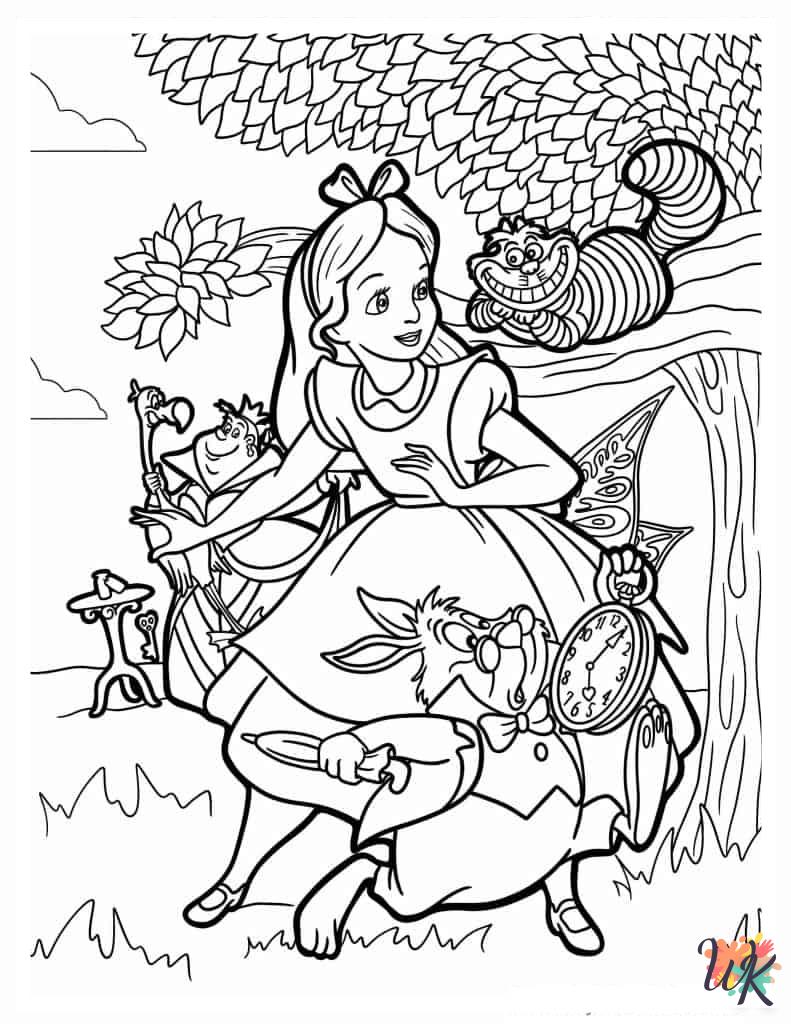 grinch cute Alice In Wonderland coloring pages