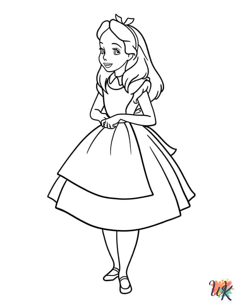 detailed Alice In Wonderland coloring pages