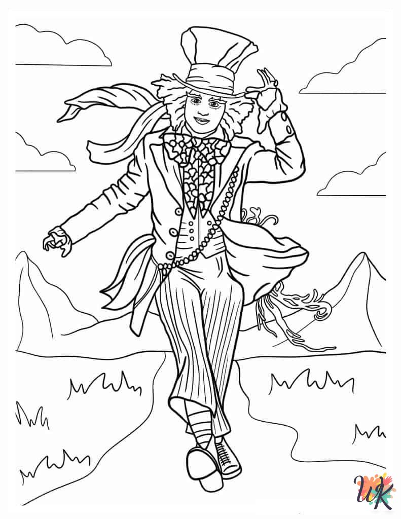 Alice In Wonderland decorations coloring pages
