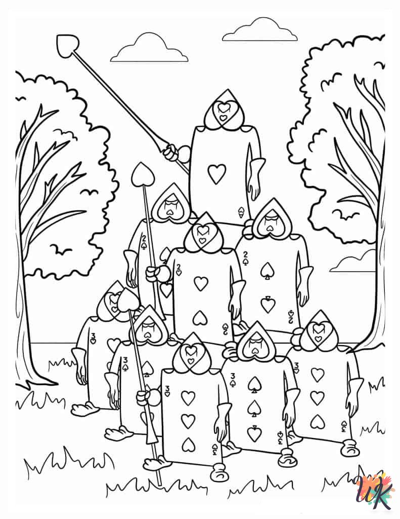 Alice In Wonderland coloring pages easy