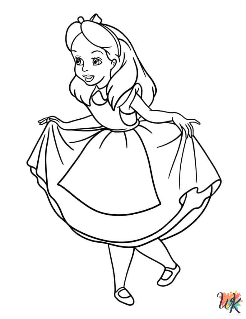 Alice In Wonderland coloring pages for adults pdf