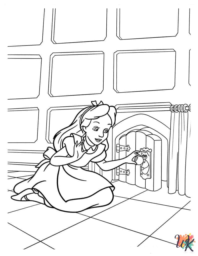 detailed Alice In Wonderland coloring pages for adults