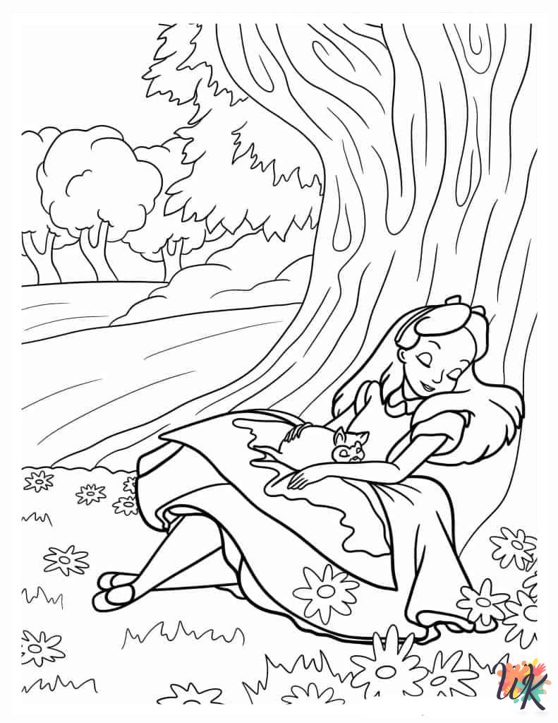printable coloring pages Alice In Wonderland