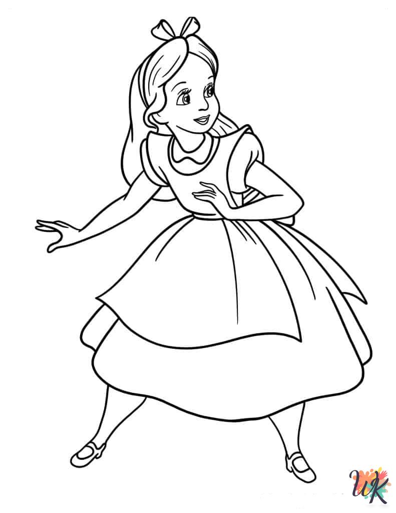 free Alice In Wonderland coloring pages printable