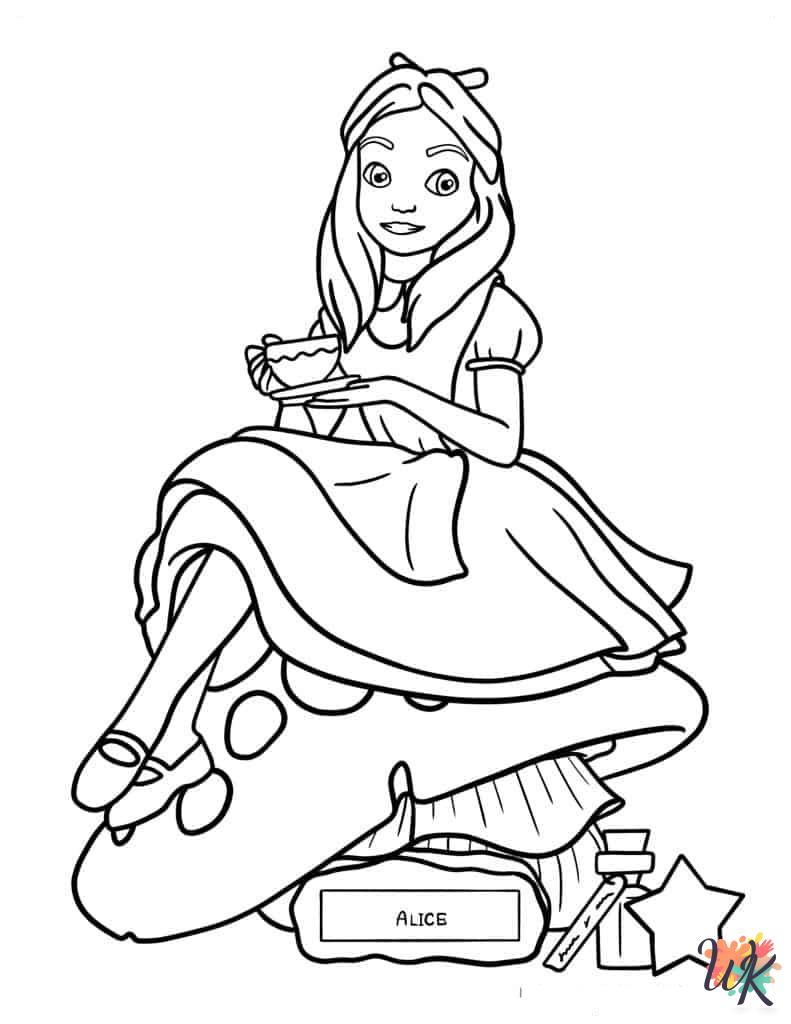 free coloring pages Alice In Wonderland