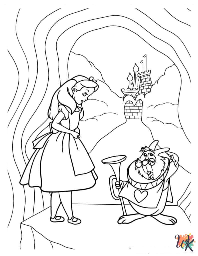 Alice In Wonderland ornaments coloring pages