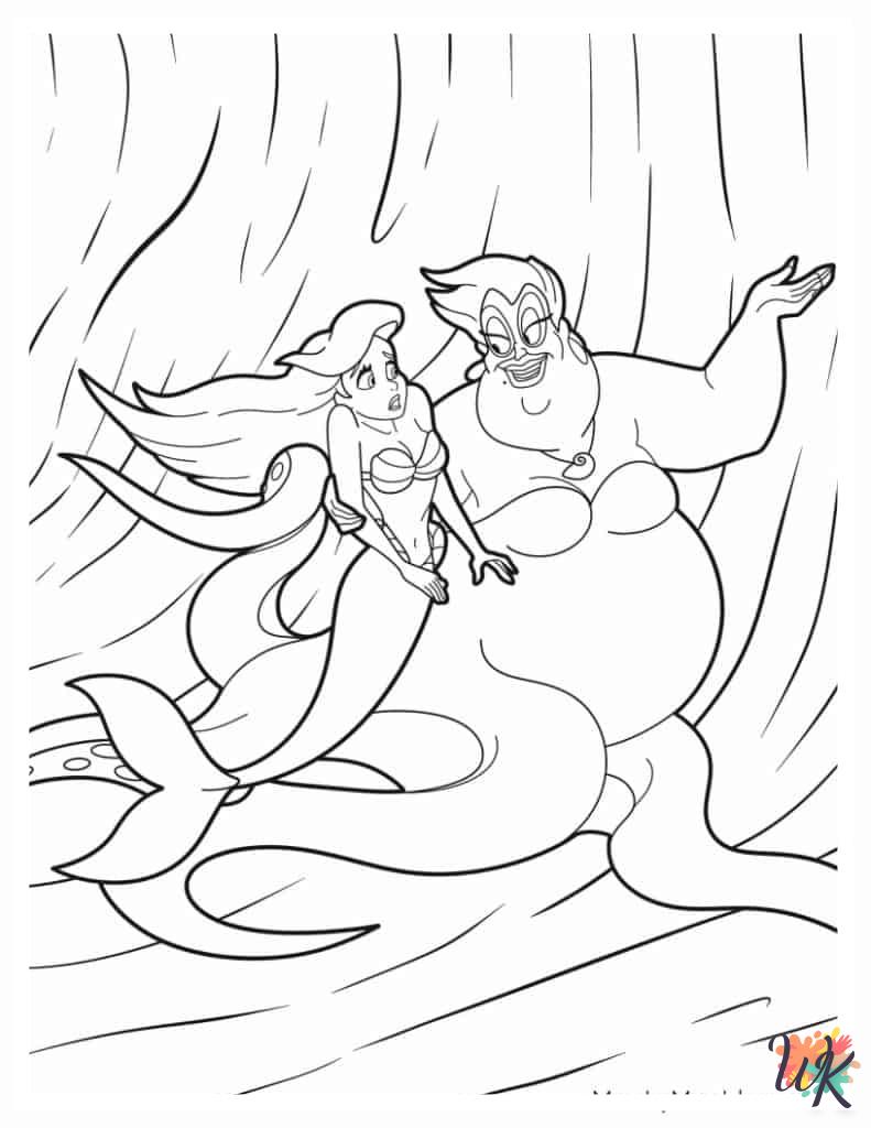 free printable Ariel coloring pages for adults 1