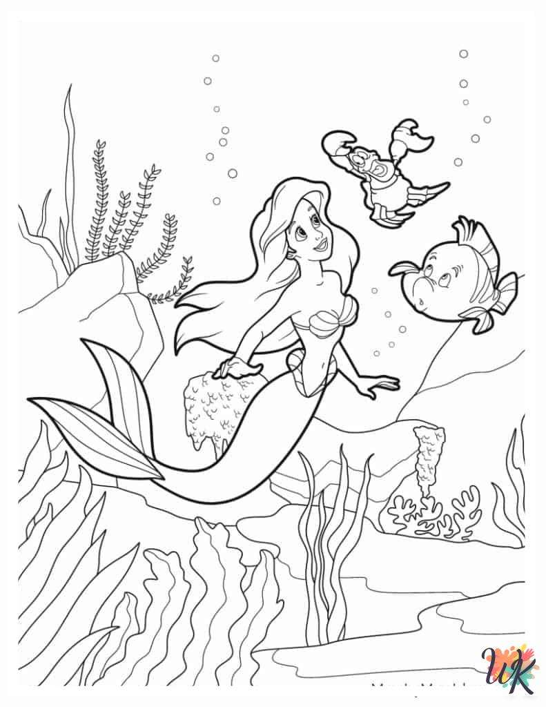 28 Ariel Coloring Pages For Kids - ColoringPagesWK.com