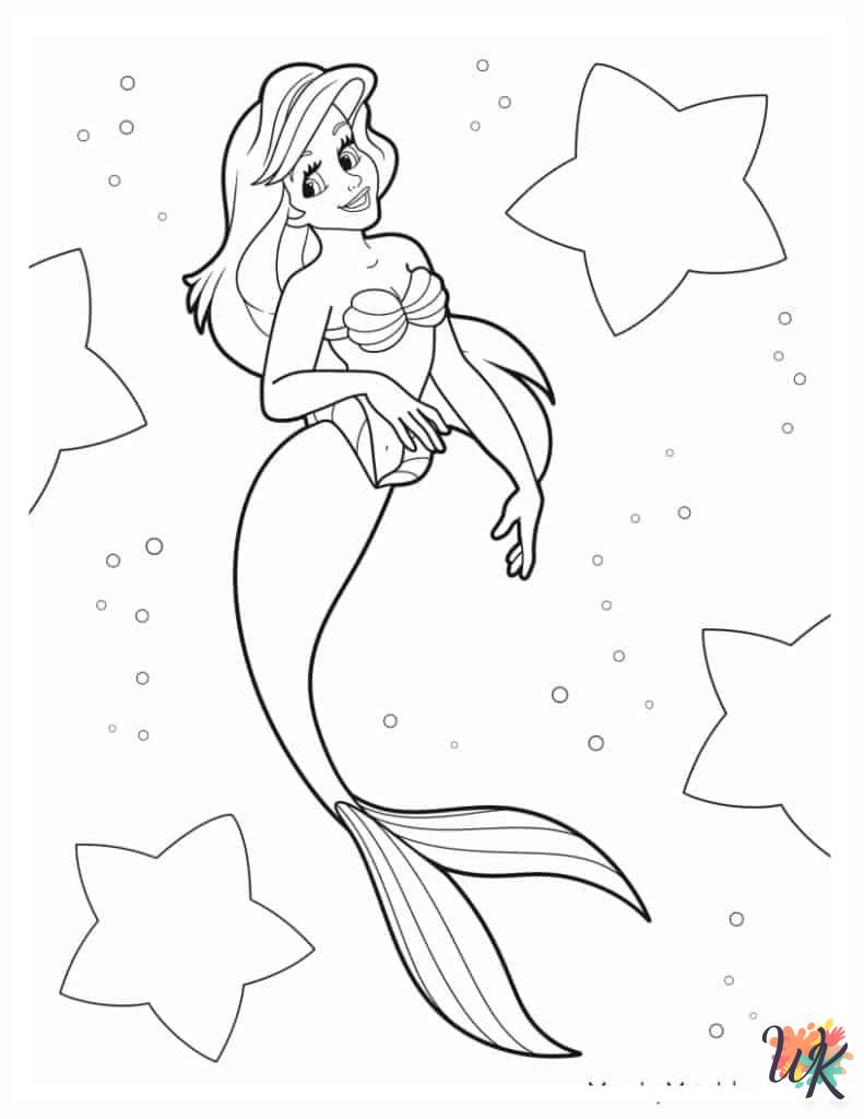 detailed Ariel coloring pages for adults