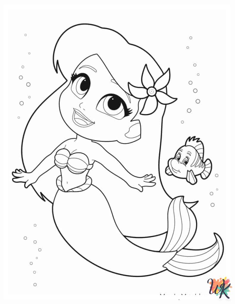 Ariel free coloring pages 1