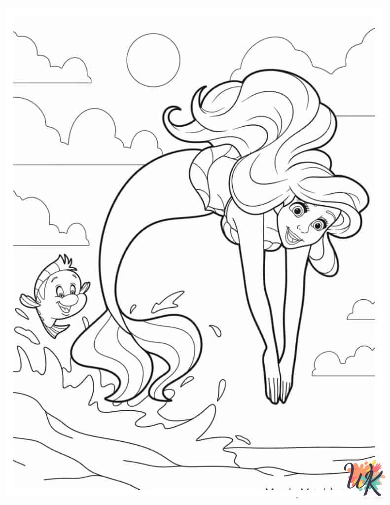 free printable Ariel coloring pages 1