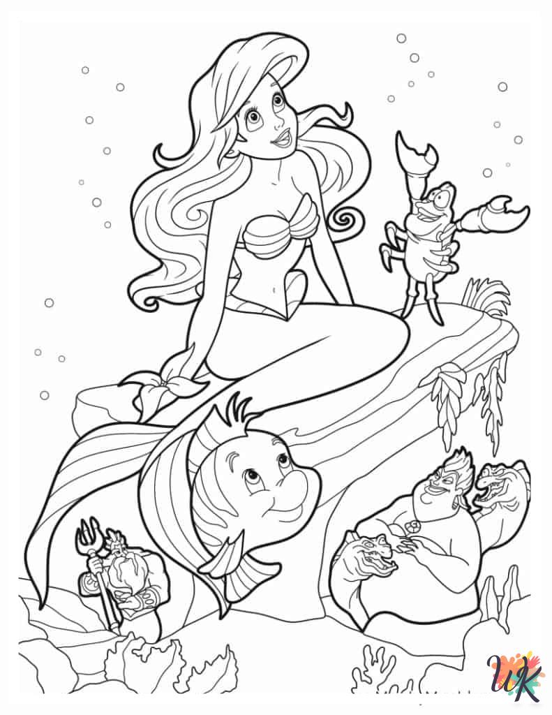 Ariel coloring pages for kids 1
