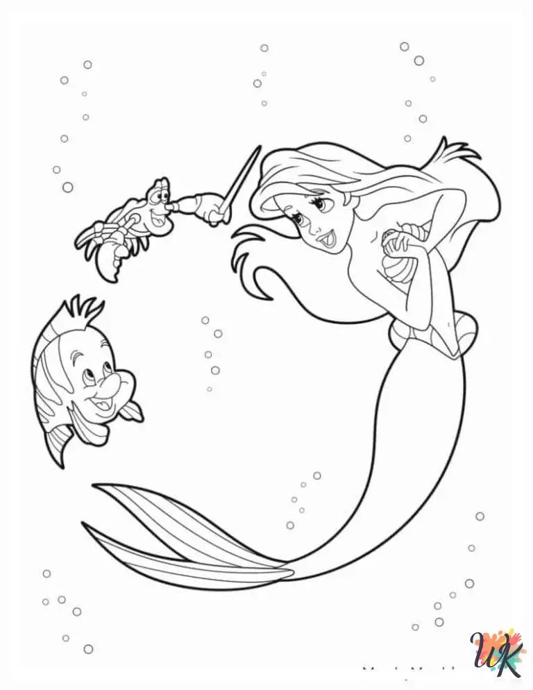 28 Ariel Coloring Pages For Kids - ColoringPagesWK.com