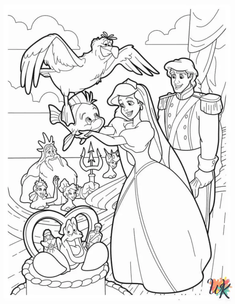 28 Ariel Coloring Pages For Kids - ColoringPagesWK.com