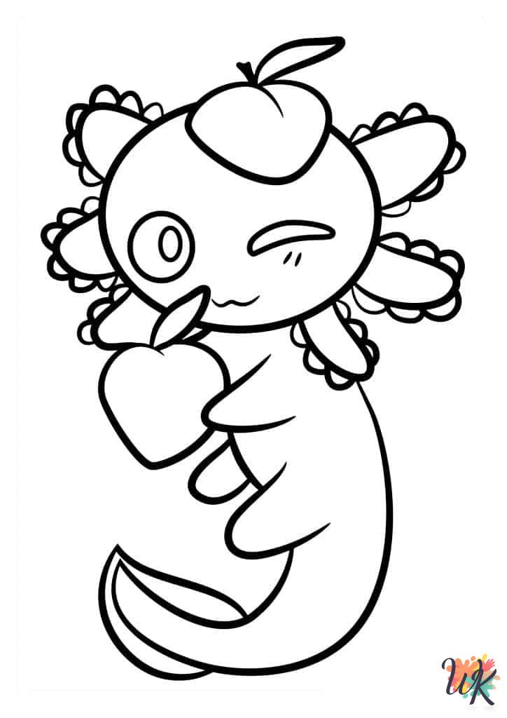 detailed Axolotl coloring pages