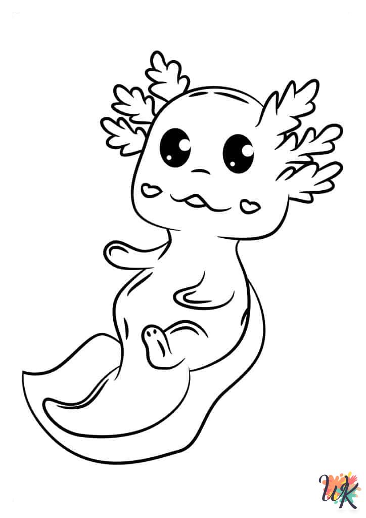 Axolotl coloring pages for adults