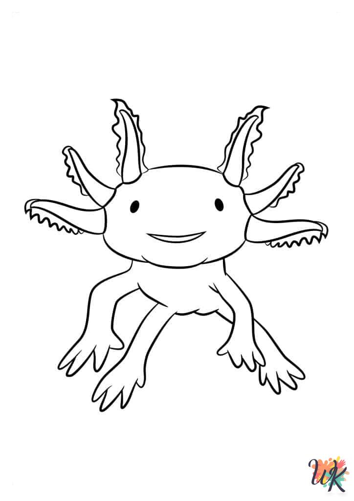 preschool Axolotl coloring pages