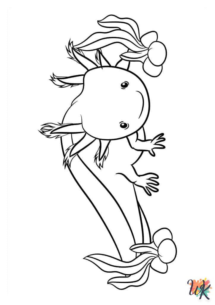 Axolotl cards coloring pages