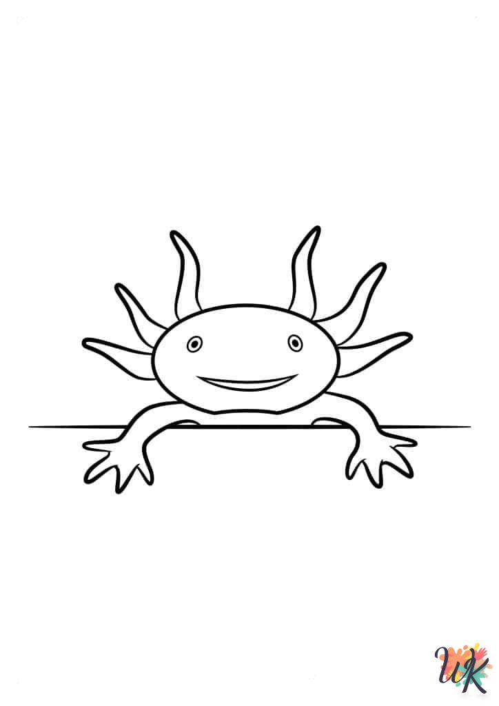 Axolotl coloring pages for adults pdf