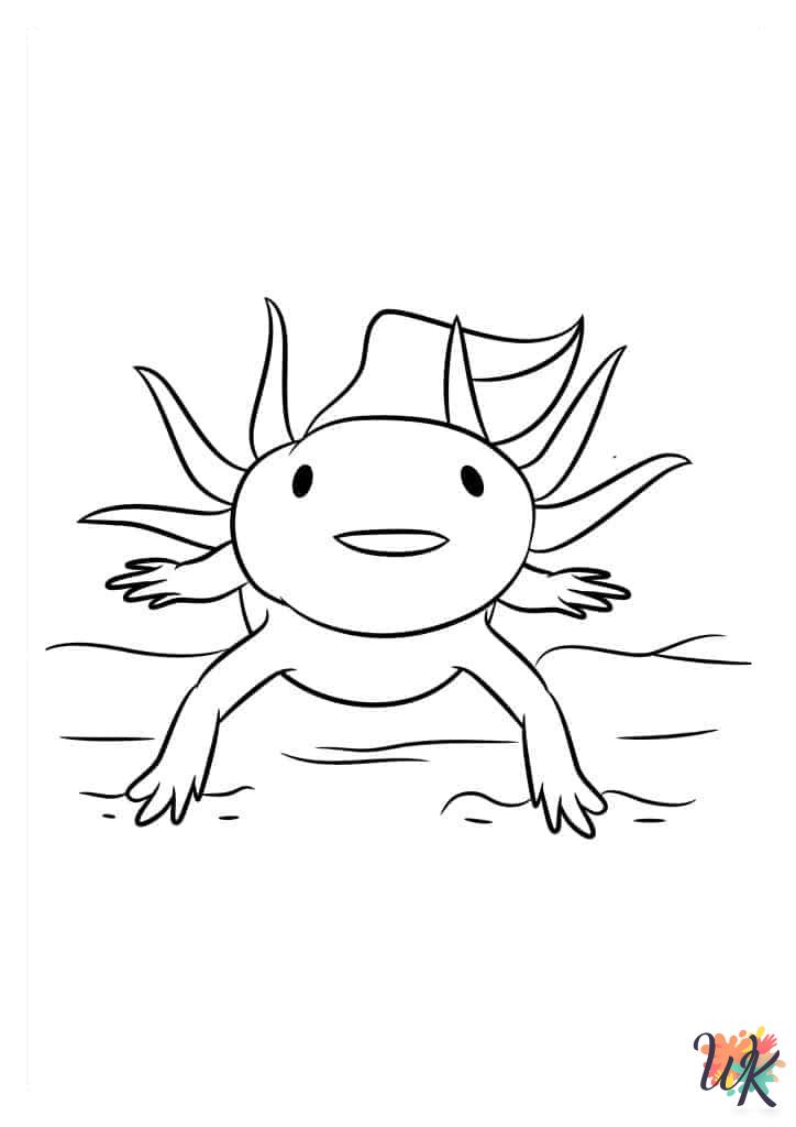 printable Axolotl coloring pages for adults
